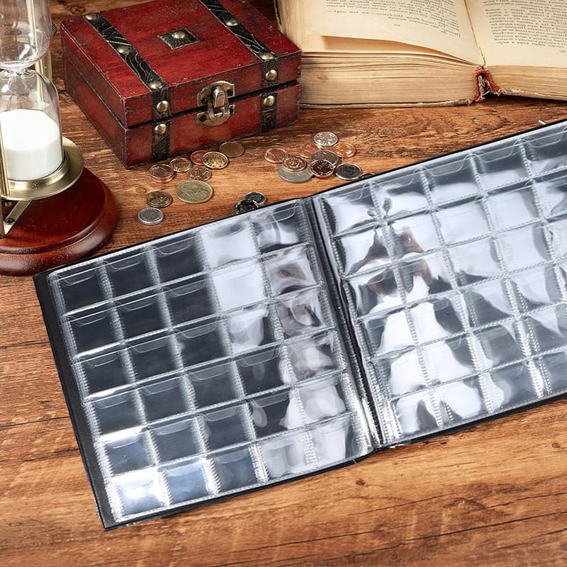 < LK > 480 Bolsos Álbum Numismático Coinning Memorial Mini Comemorativo Moeda Armazenamento Titular Coletor