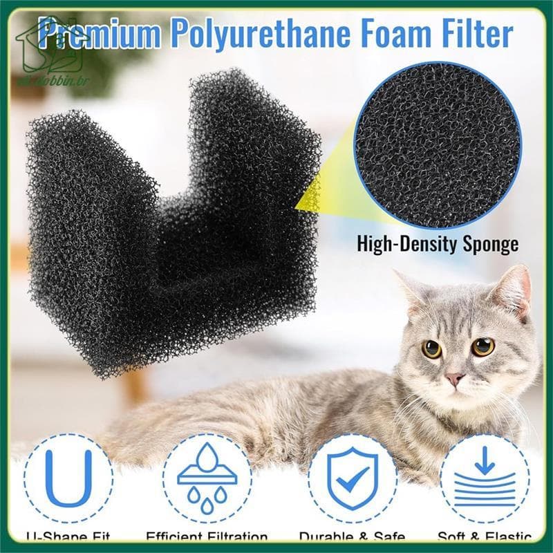 Filtros De Esponja Para Fonte De Água Potável Cães E Gatos , Compatíveis Com Proteção Filtragem De Bomba De 64 Onças 140