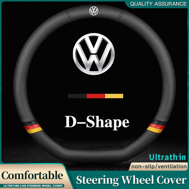[Novo] Capa de Volante de Couro Volkswagen VW para Beetle, Golf, Jetta, Passat, Polo, Tiguan, Scirocco 2021 2022 2020 20