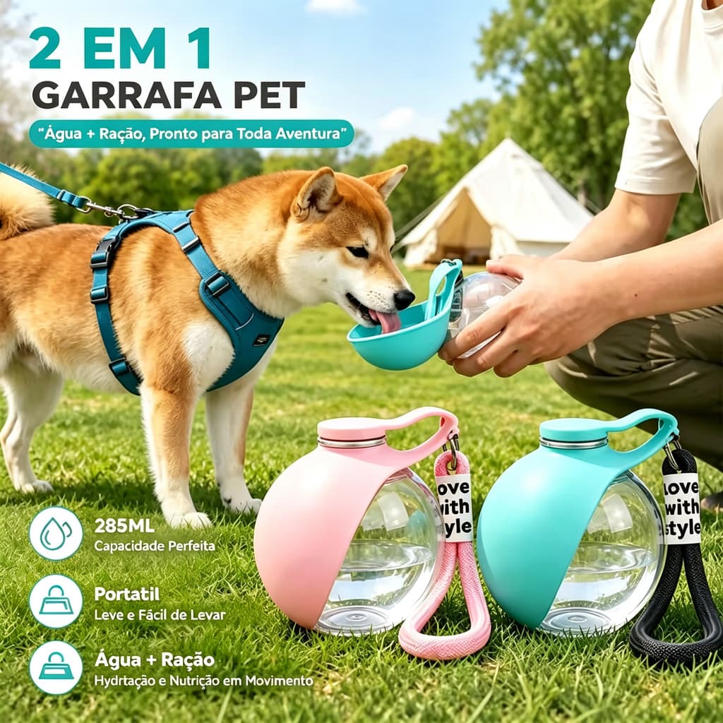 Garrafa De Água Dobrável Portátil Para Animais De Estimação , Tigela Beber Cães E Gatos Ao Ar Livre À Prova De Vazamento