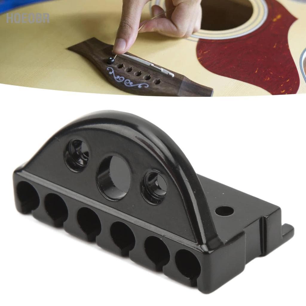 Hoeobr Ponte de guitarra sem cabeça de 6 cordas, peças elétricas de metal, acessórios para guitarras com ajuste de