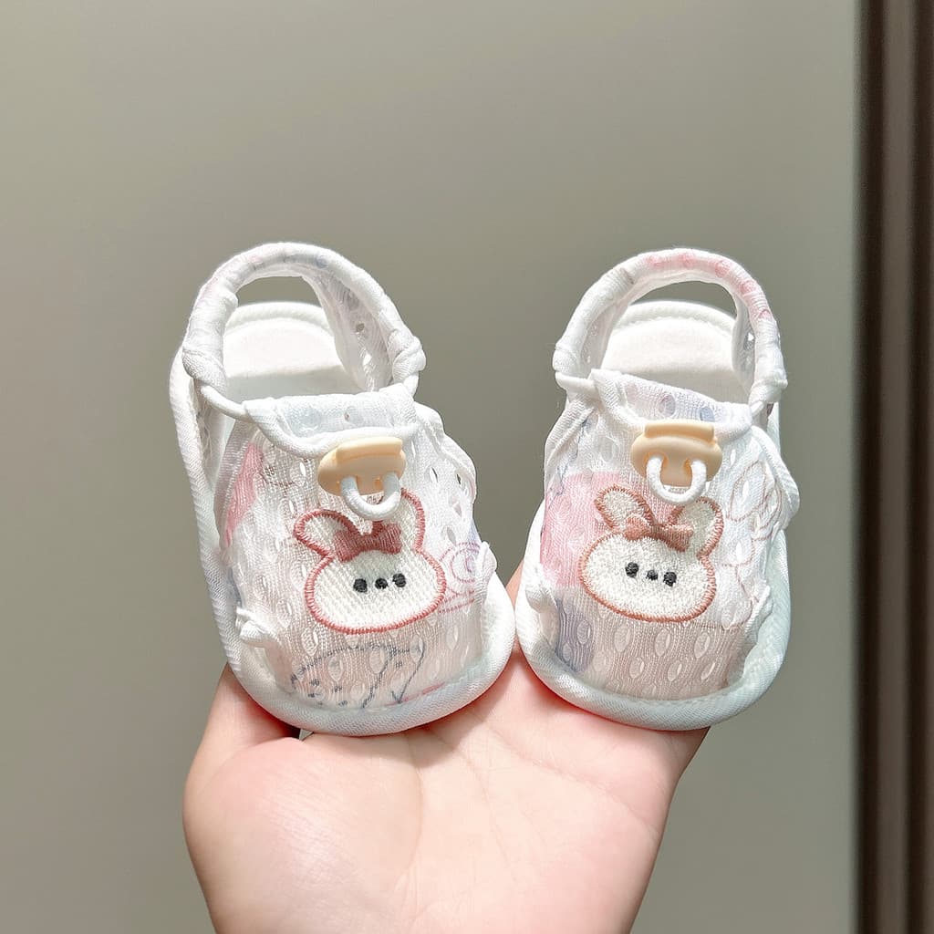 Verão bebê sapatos de caminhada bonito dos desenhos animados coelho malha respirável meias recém-nascidos sapatos bebê c