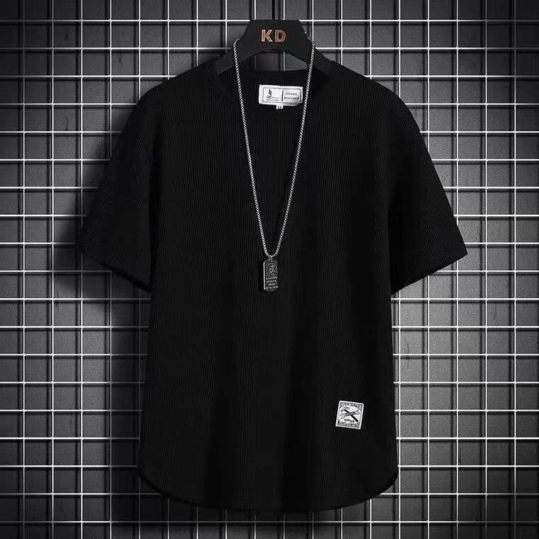 Camiseta masculina de manga curta de tamanho grande verão na moda novo produto solto All-Match Street Wear Bottoming bon