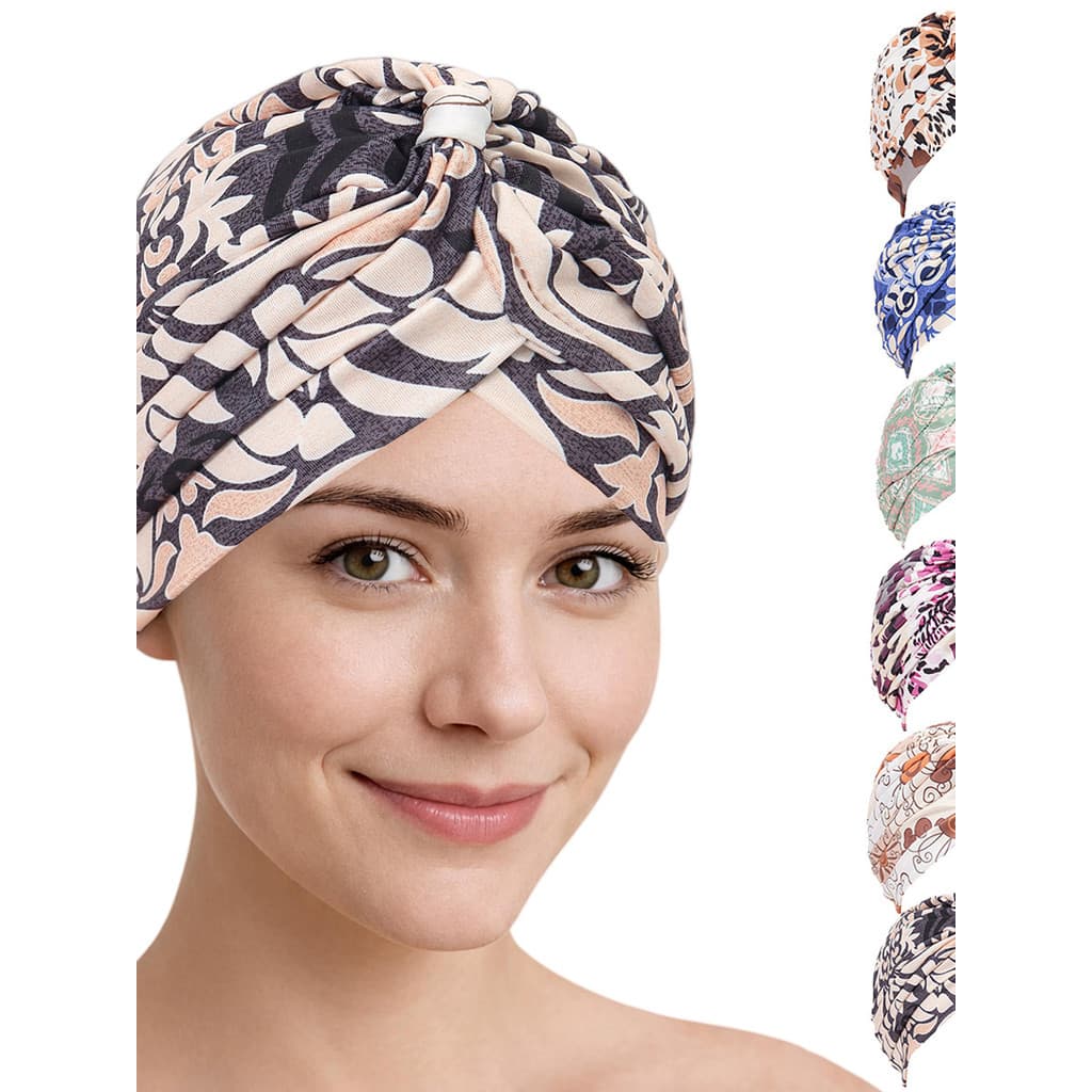 Boné novo estilo impresso escovado leite seda lenço boné Floral pano indiano boné Baotou All-Match senhoras pulôver boné