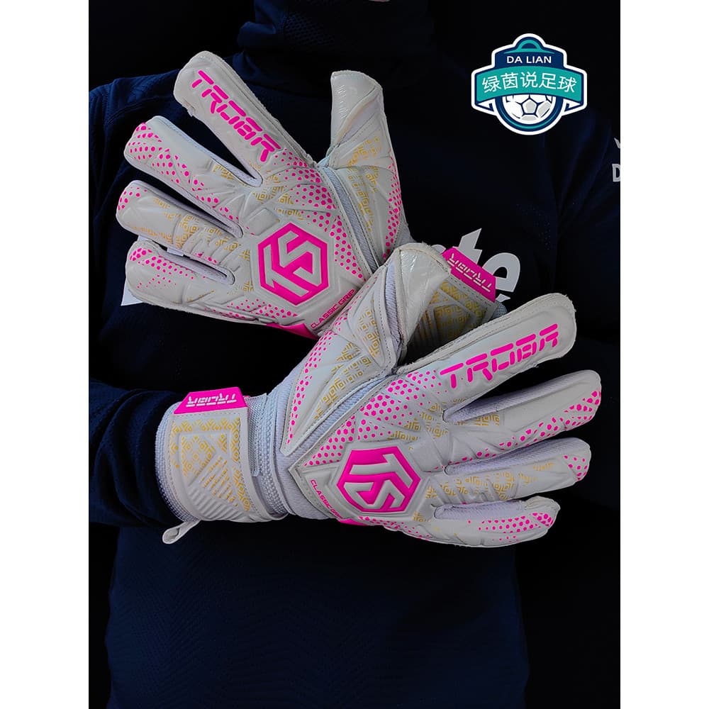 Luvas de goleiro Tuobai importadas de látex respirável luvas de goleiro de futebol resistentes ao desgaste com dedo