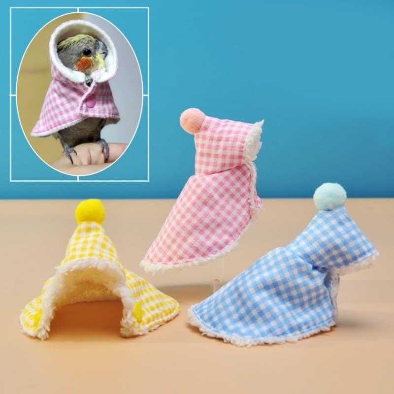 * Roupas Pássaros Inverno Para Periquitos Calopsitas Capa Papagaios Xadrez