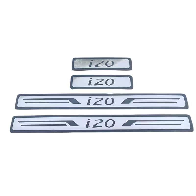 Aço Inoxidável Guarnição de Soleira Proteção de Porta de Carro para Hyundai i20, Conjunto de 4 peças