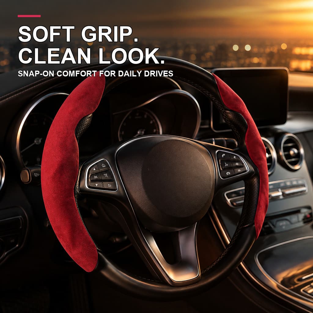 YoCiao Suede Feel Volante Grip Cover Snap On Antiderrapante Para Rodas Od E Double D