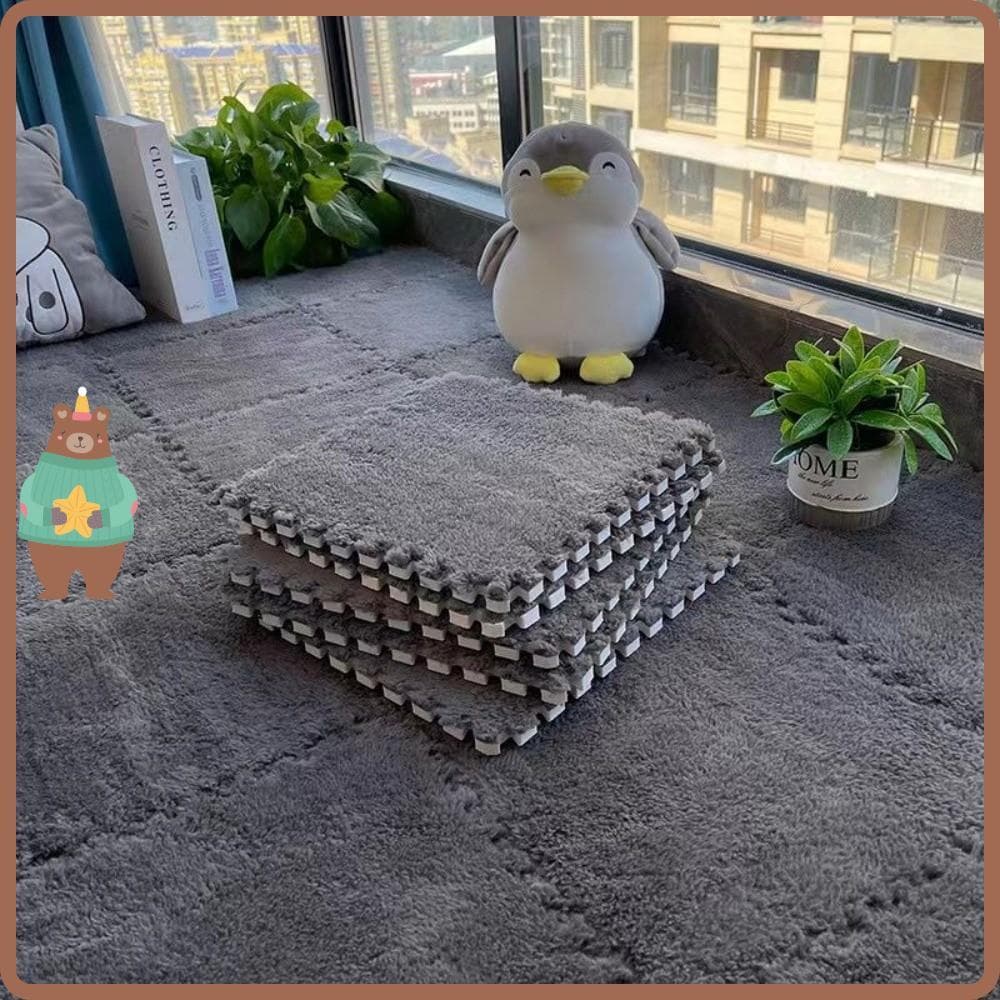 Tapete De Espuma De Quebra-Cabeça , Pelúcia Para Brincar De Bebê De 30x30cm Chão Interligado Com Base Antiderrapan
