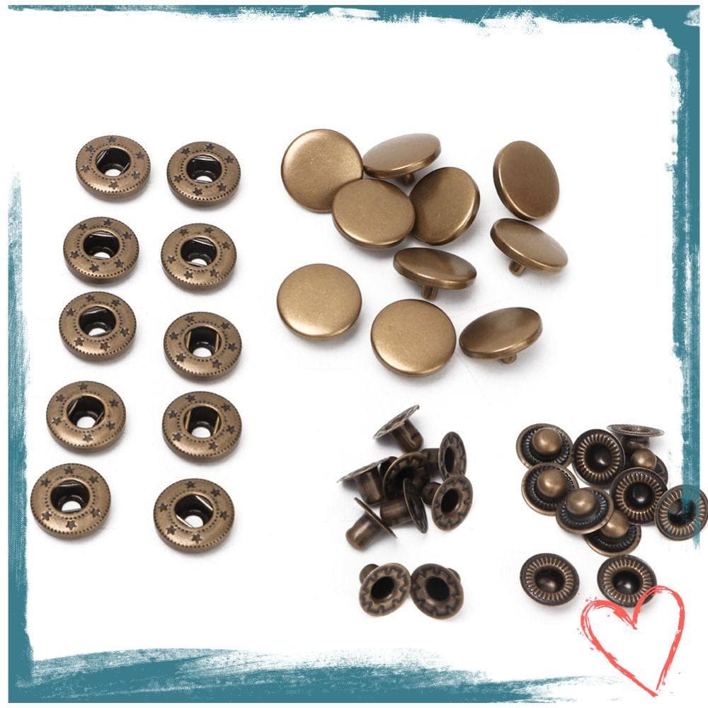 45 Conjuntos De Kit De Prendedor De Pressão , Cobre Sem Costura , Botão De Metal Tamanho De 15 Mm