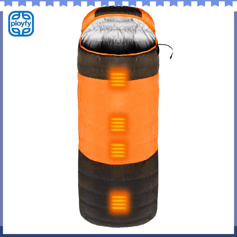 Ployfy Yinhing saco de dormir aquecido para acampamento de inverno 210T poliéster quente com aquecimento saco portátil
