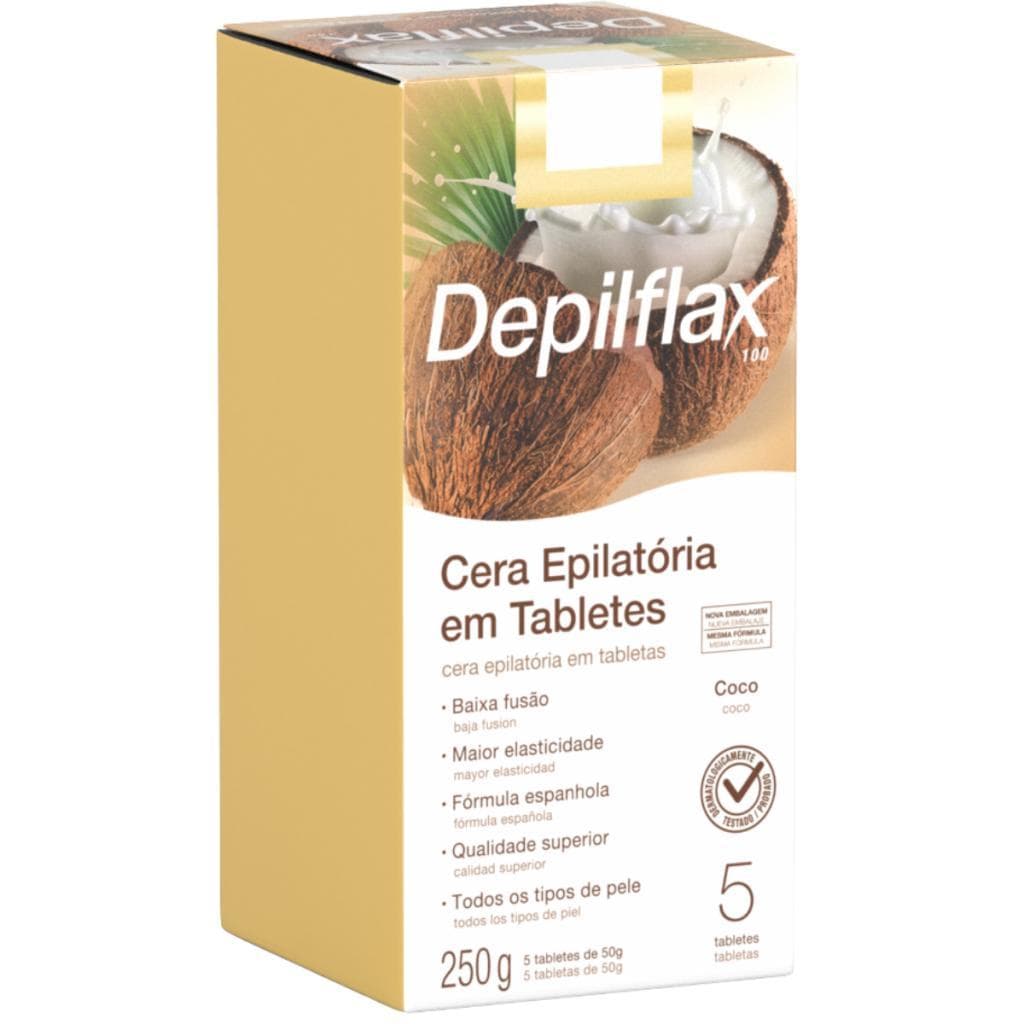 Depilflax Cera Quente Depilatória Corporal Baixa Fusão Coco 250g