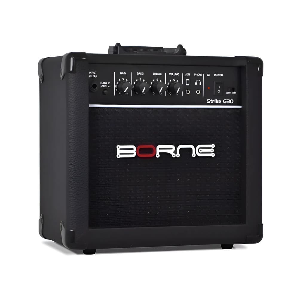 Amplificador Borne Strike G30 15W Preto Guitarra Cubo Bivolt Limpo Drive