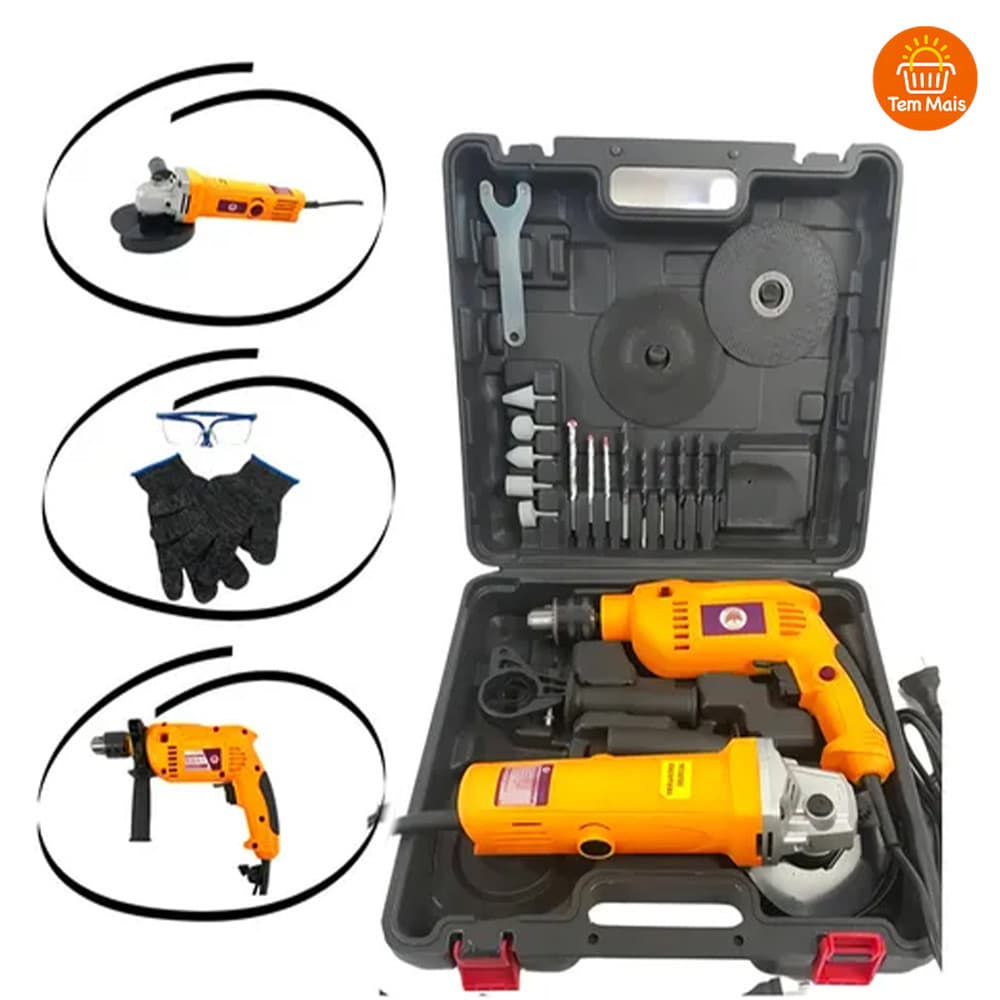 Kit Completo de 25 Peças Shell SH – Ferramentas Multifuncionais para Cortar, Moer Parafusos e Lixar