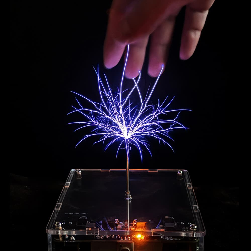 Tesla Bobina Arco Gerador Artificial Relâmpago Tocável Ferramenta De Ensino Experimento Científico Até 10cm Kit Eletrôni