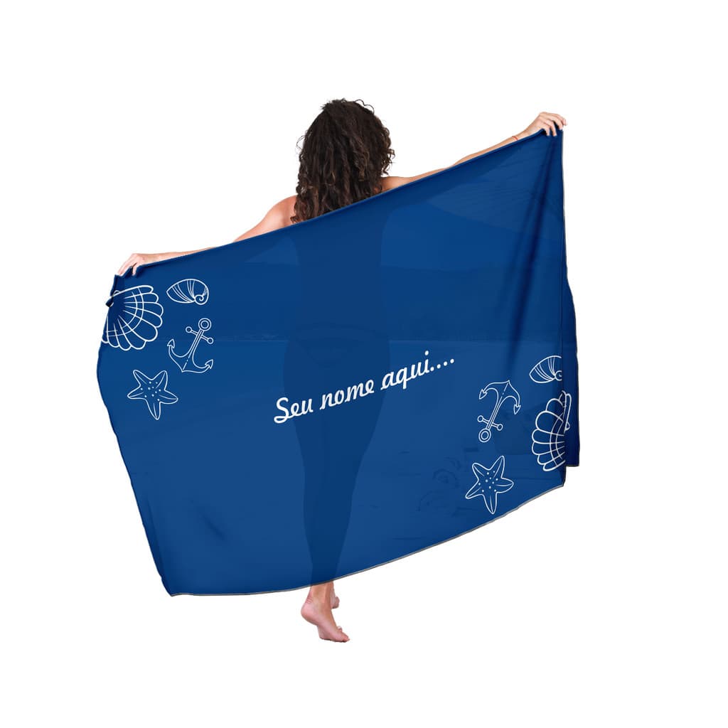Canga Com Nome Personalizado Saida de Praia Marítima 06