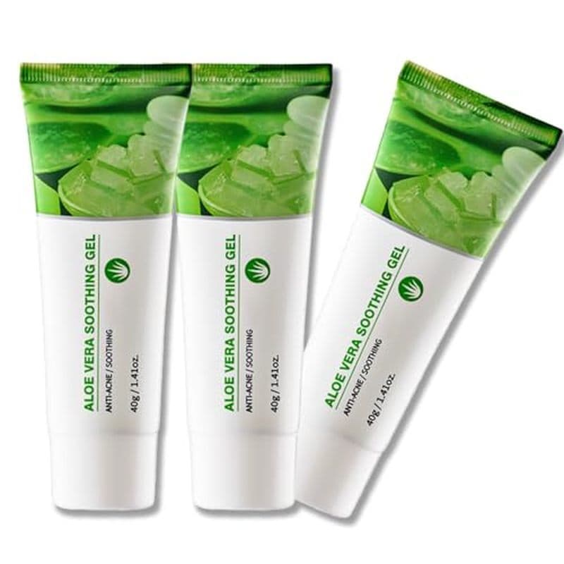 Gel De Aloe Vera Tamanho De Viagem De 3 Pacotes-Conjunto De Valores De 3x1.4 Onças , Puro Para Alívio Após O Sol , Refre