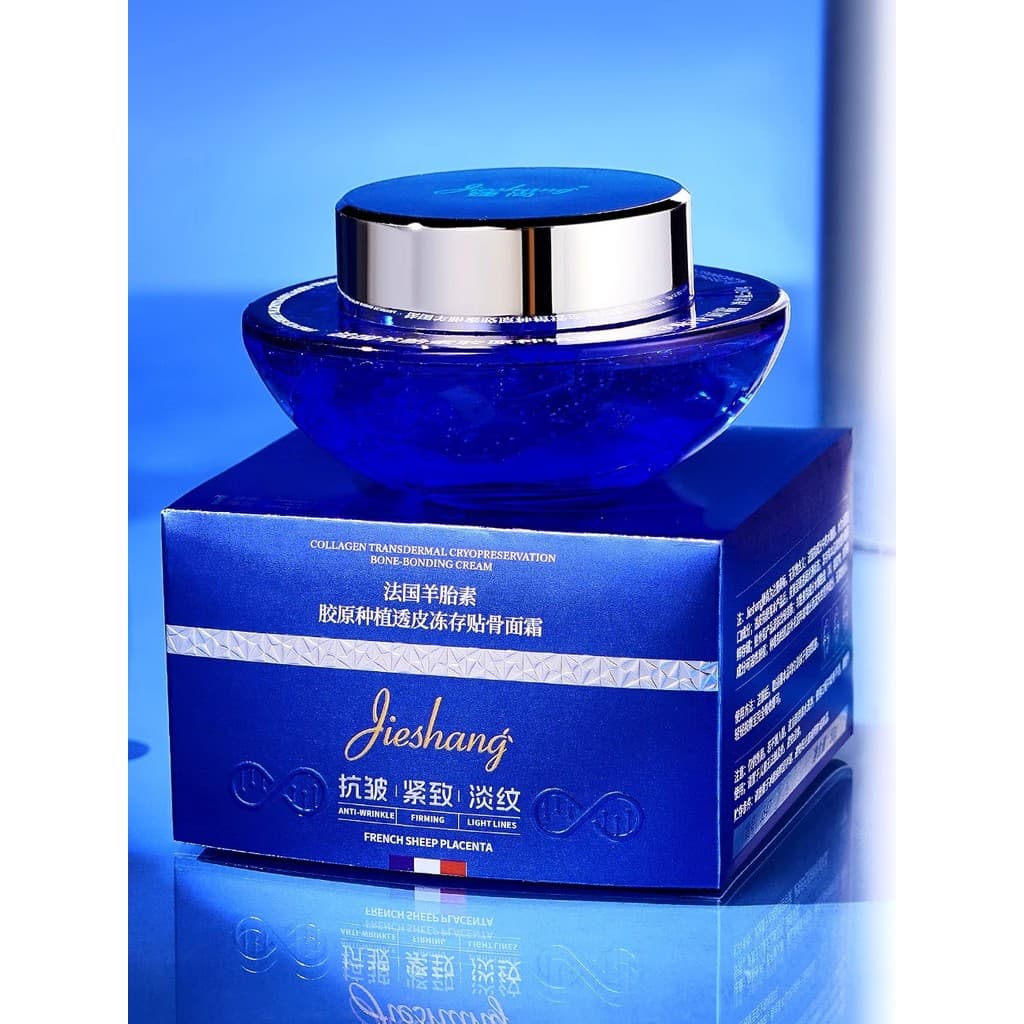 Jieshan francês ovelha Placenta colágeno plantio transparente pele geléia armazenamento creme ósseo melhora a pele seca