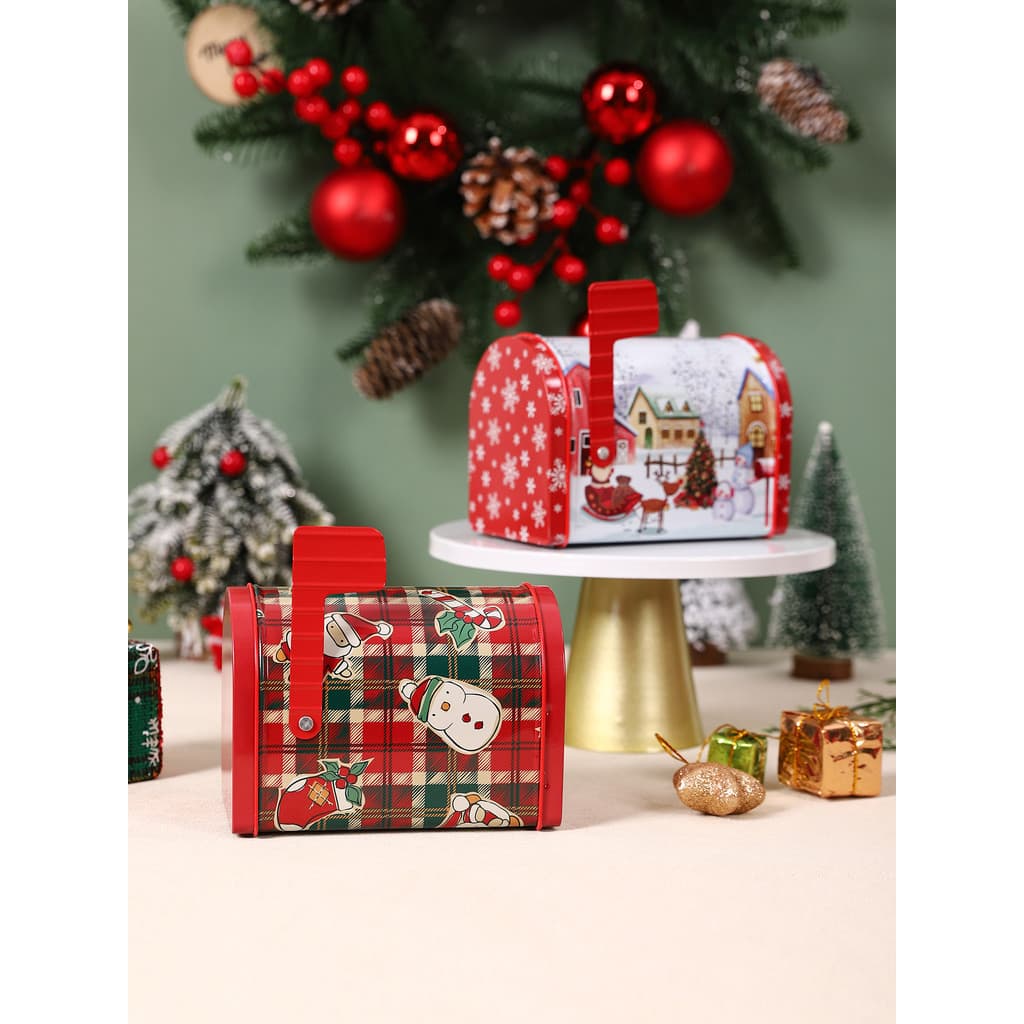 Nova caixa de correio criativa caixa de armazenamento de ferro decoração de natal caixa de embalagem de presente present