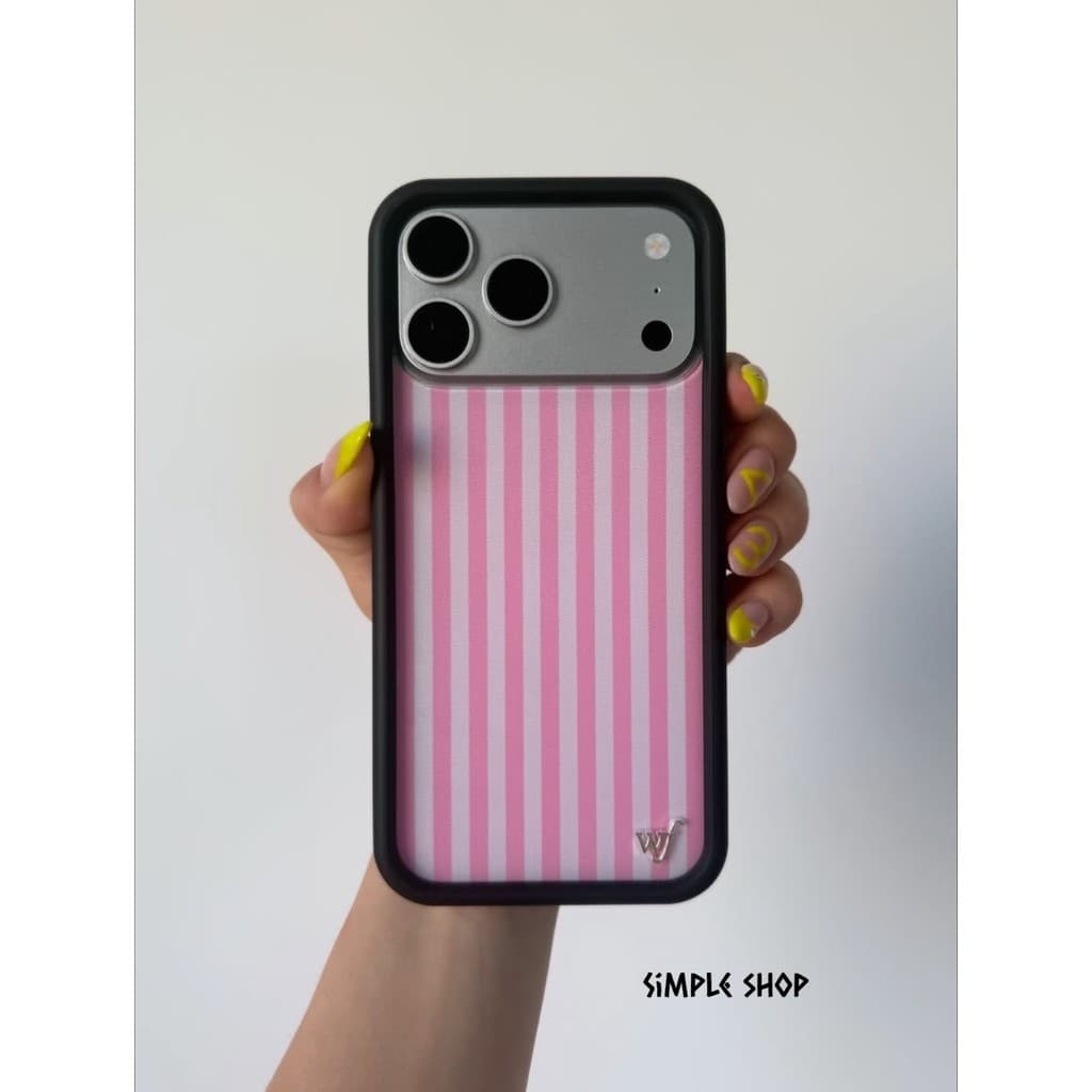 Capa De Telefone Com Listra Vertical Rosa Fofa De Flores Silvestres Para IPhone 11 17Air 17 16 12 13 14 15 Pro Max 14 15