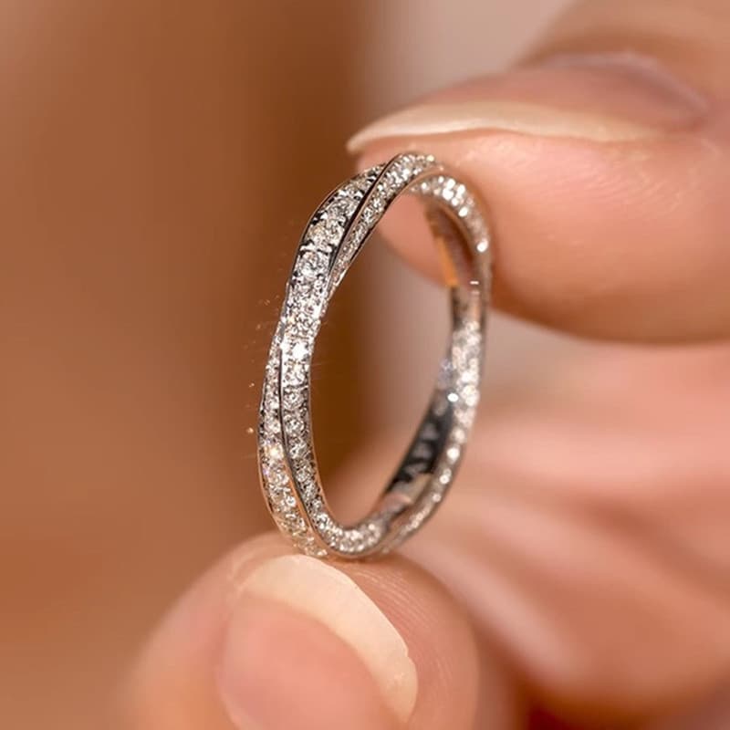 S925 prata esterlina zircão anel simples moda jóias senhoras presente