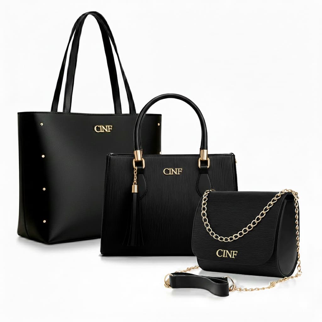 Kit Bolsa Sacola Grande + Transversal Média +Tira Colo Pequena