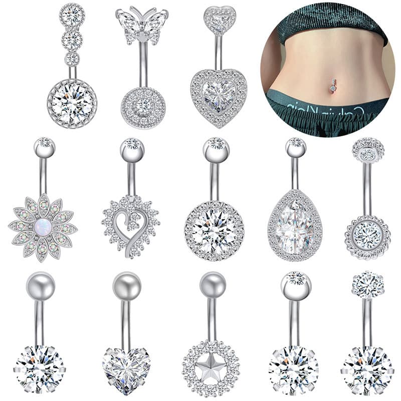 | 【piercing umbigo】 | bijuterias femininas ❃Desbotamento compensar nova loja na moda não-Mainstream piercing jóias dupla