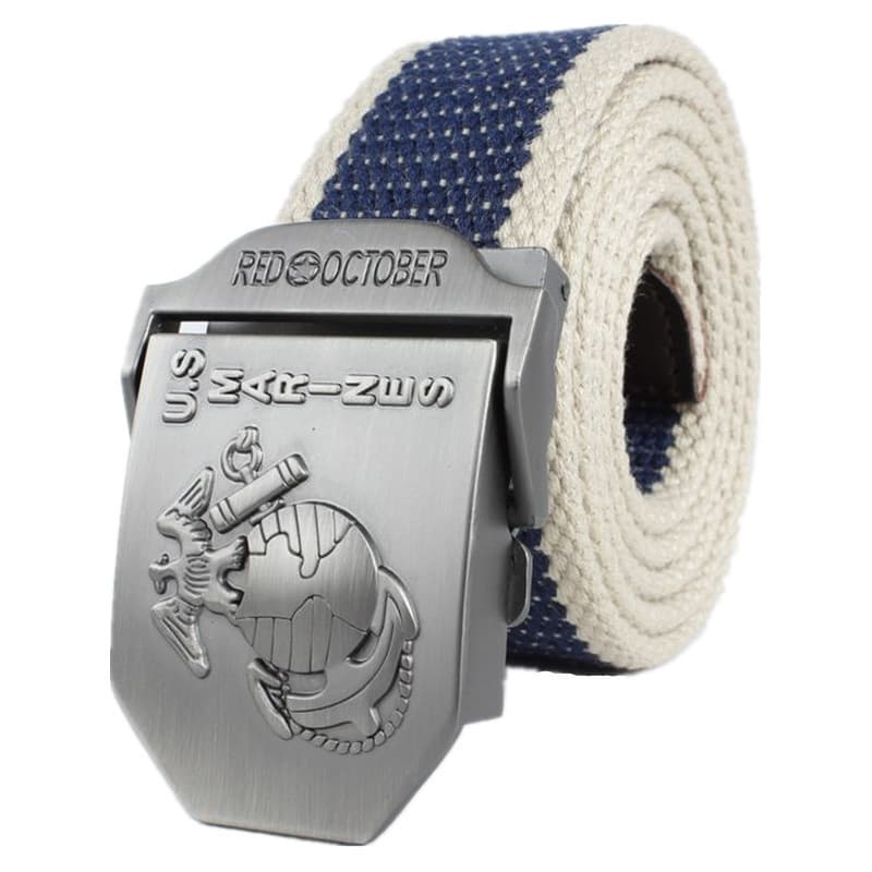 Cinto de lona masculino marinho fivela automática Casual trançado cinto jovem All-Match cinto engrossado