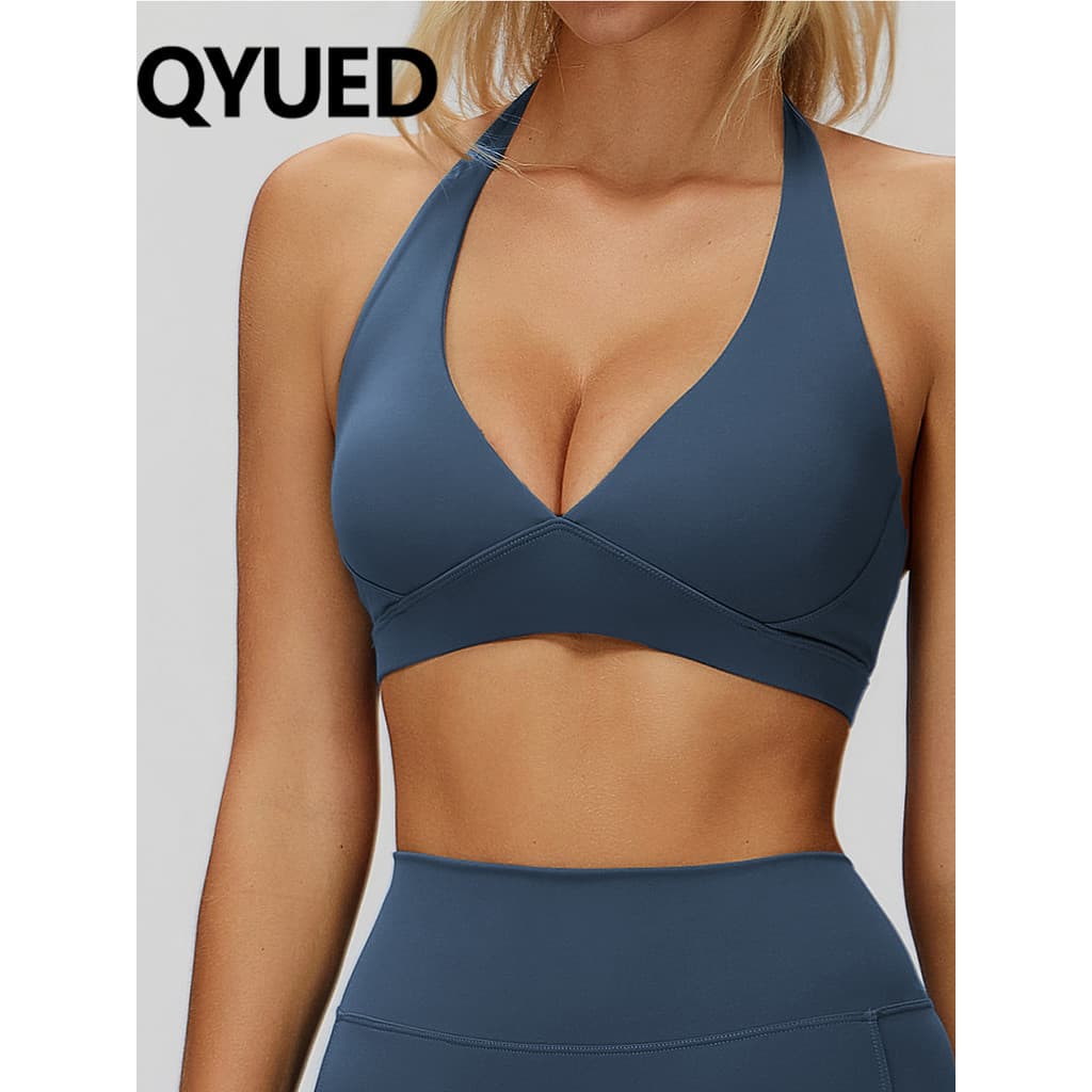 Europeu americano Cross-Border escovado Yoga sutiã Halter pescoço bela volta High-End esportes roupa interior Fitness co