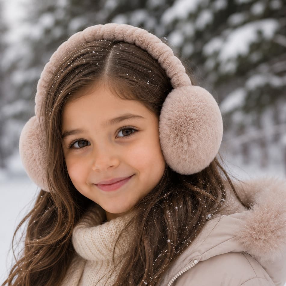 Protetor De Ouvido Infantil Menina e Menino / Quente Frio Quentinho Liso / Fone de Frio Ouvido