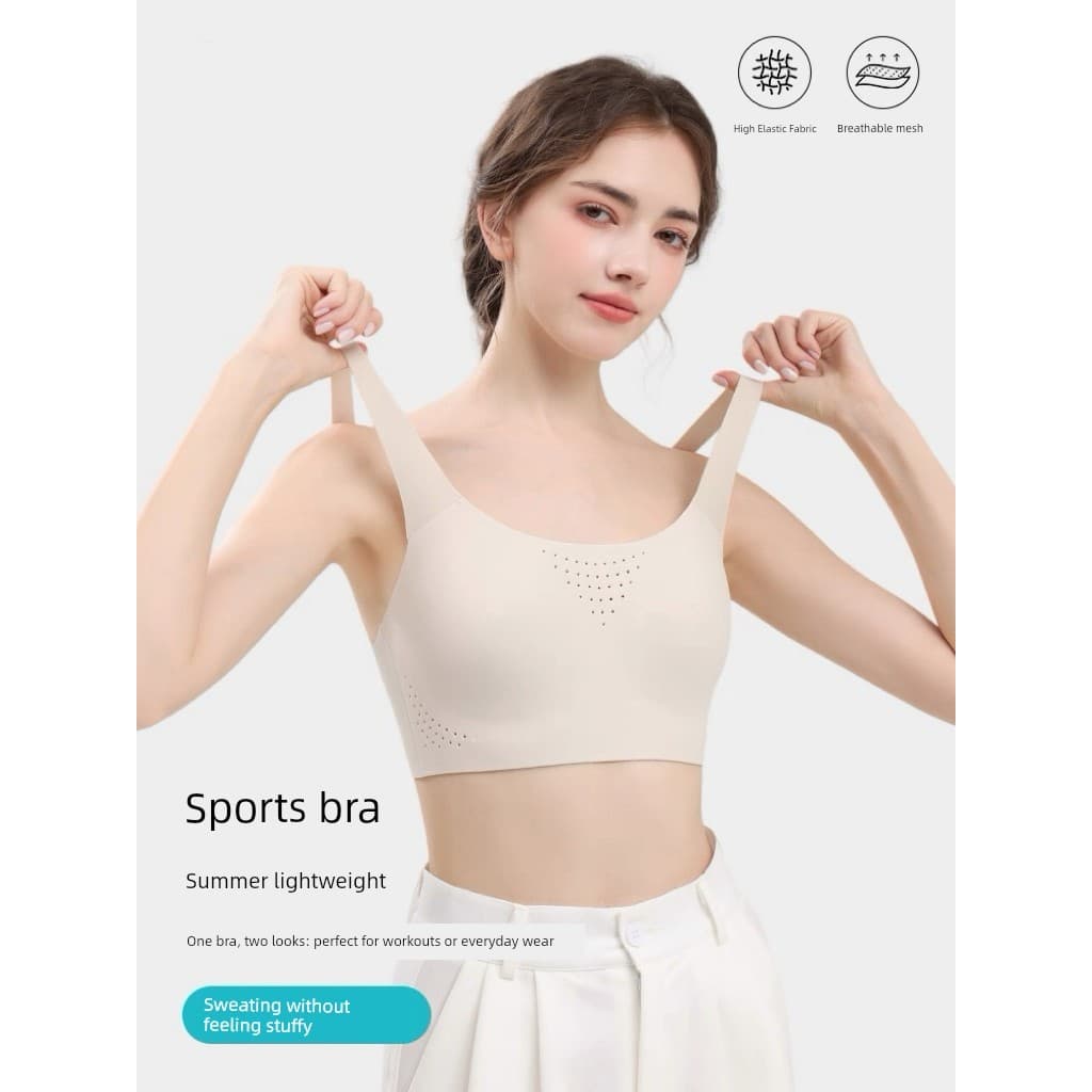 Sutiã de alta sustentação Sutiã esportivo feminino Top costas cruzadas Sutiã esportivo com copo completo, sem costura, r