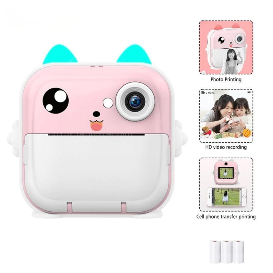 Cama Impressora Infantil Instantânea para Crianças, Câmera Digital com Vídeo e Impressora Térmica janoclick