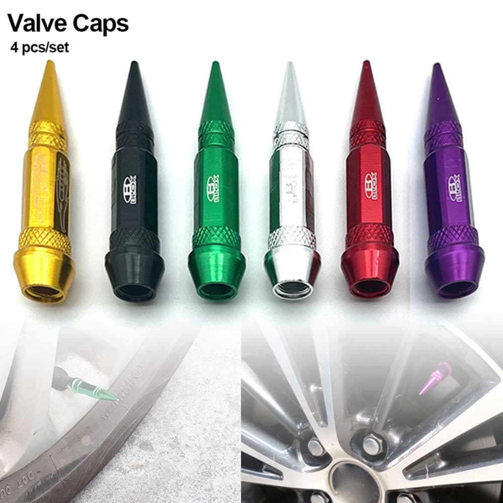 4 Pcs 60mm De Alumínio Universal Car Styling Tampa Da Haste Da Válvula Do Pneu De Carro Deslumbrante Spike-Shaped Metal