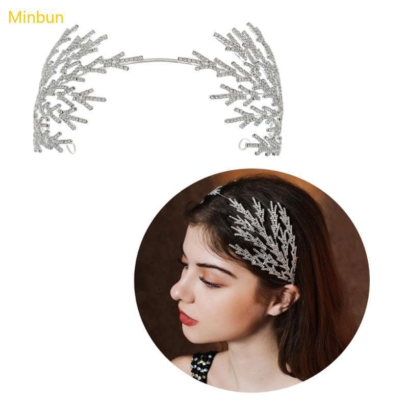 Minbun Strass Bandana Para Noiva Luxuoso Hairband Vestido Noite Casamento