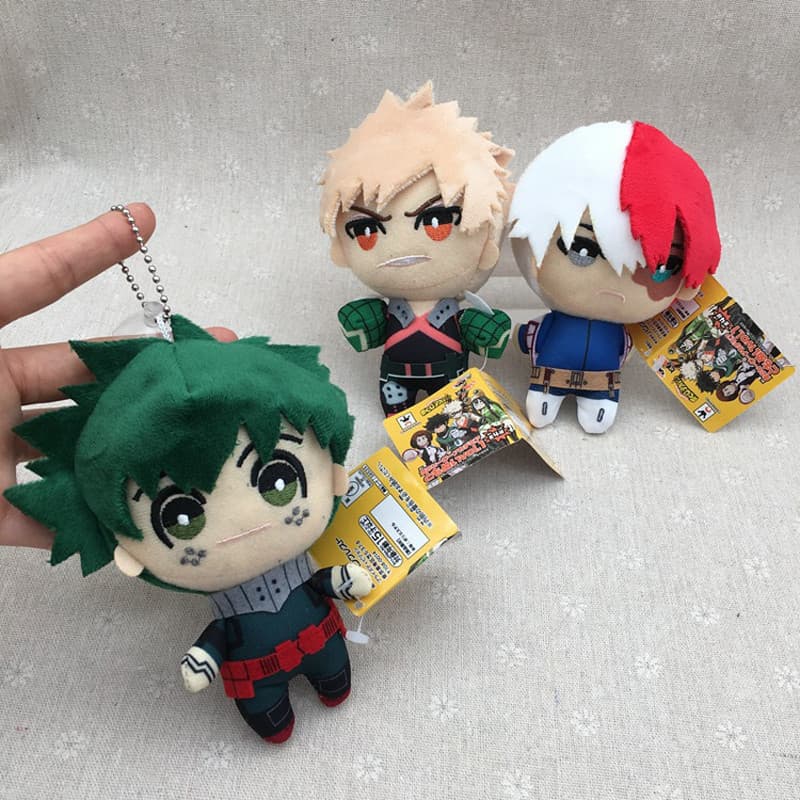 13cm Anime Meu Herói Academia Midoriya Izuku Todoroki Shoto Bakugou Katsuki Chaveiro Mochila Pingente Brinquedos De Pelú