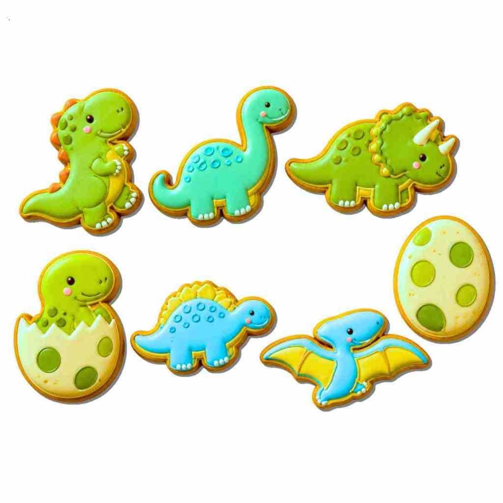 Kit 7 Cortador Molde Biscoito Dinossauro Infantil 6cm Festa Baby Confeitaria Pasta Americana
