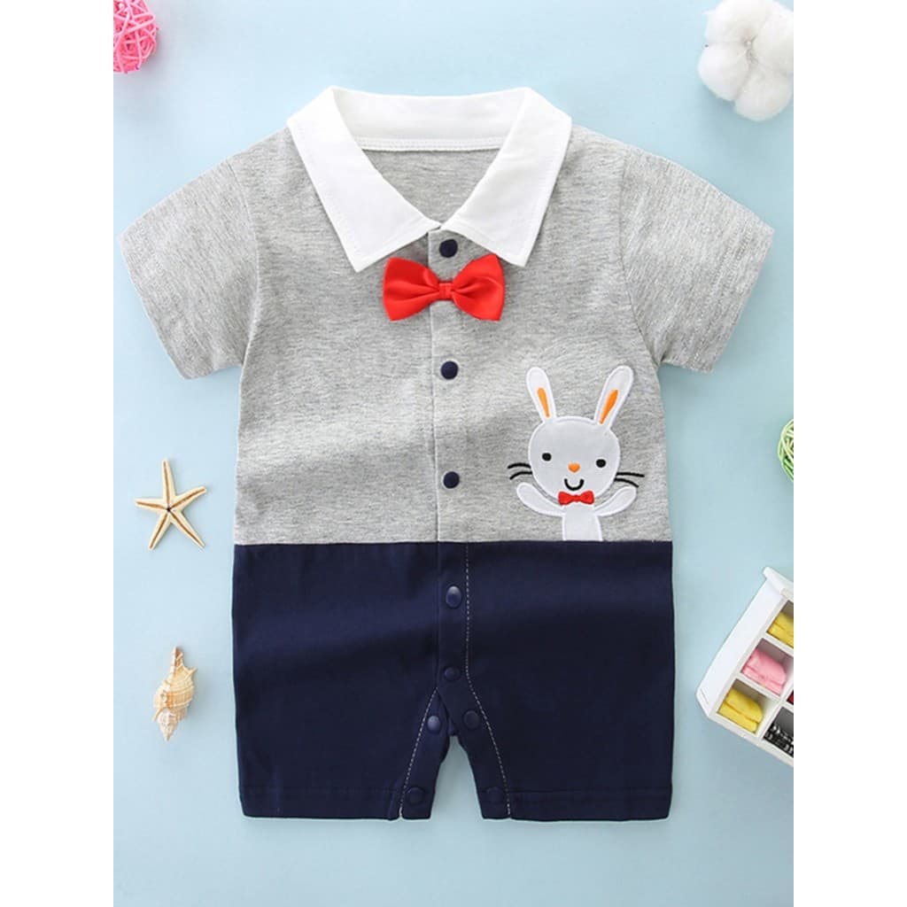Outubro coelho ano roupas de bebê recém-nascido verão masculino feminino macacão fino de manga curta macacão roupas de v