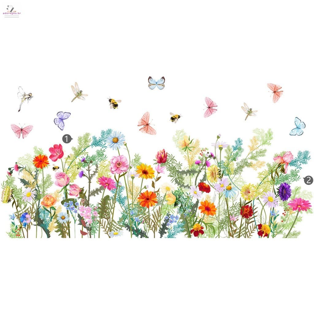 Adesivos De Parede De Flor De Borboleta-Decalque De Janela Colorido Para Decoração De Casa