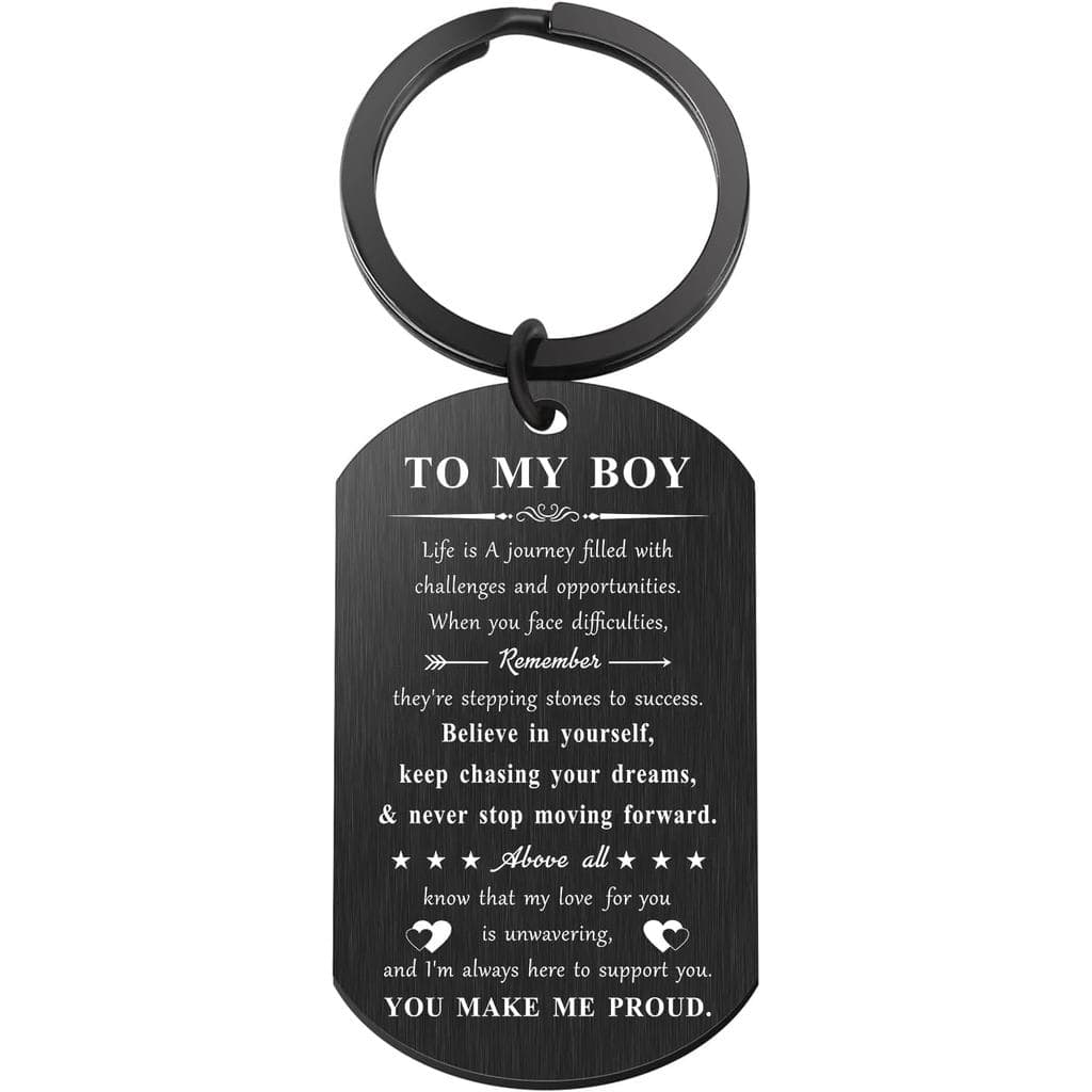 Presentes do Pai e da Mãe para o Meu Filho, Chaveiro 'Eu Te Amo', Presente Inspirador para Formatura, Aniversário, Natal