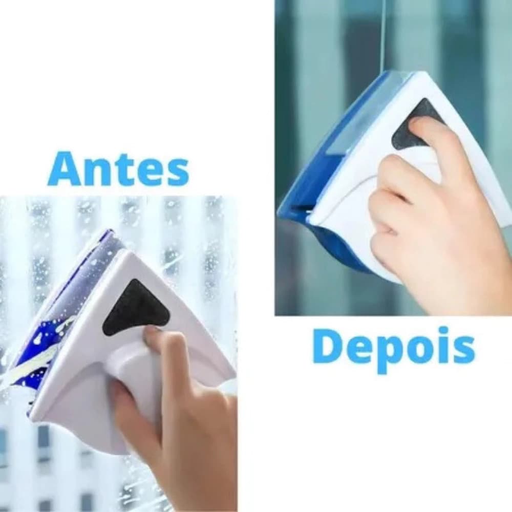 Kit Limpa Vidro Magnético Prático Dupla Face Rodo Mágico Janelas