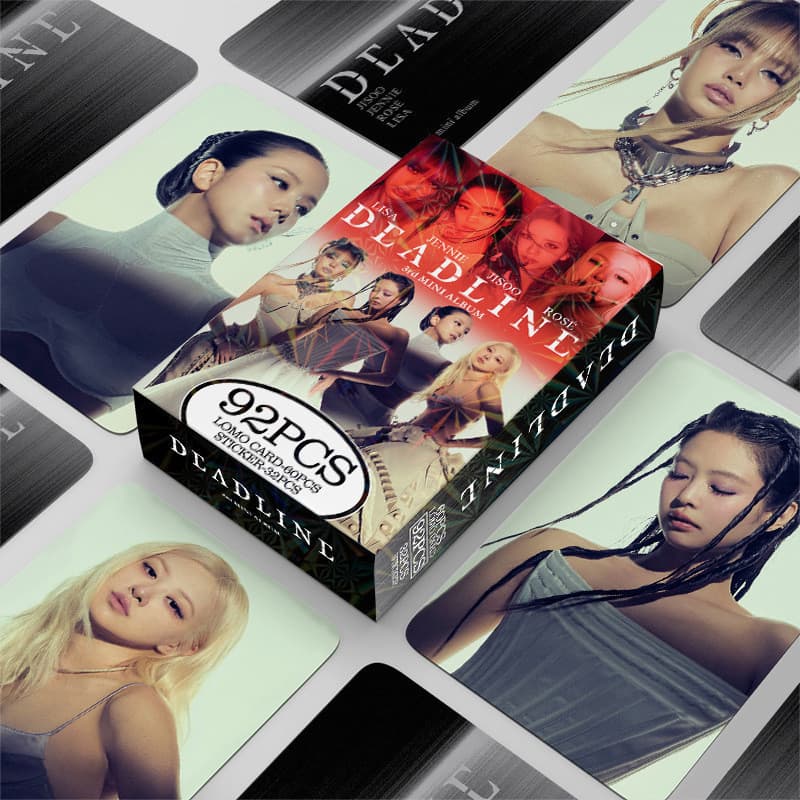 92 peças/caixa BLACKPINK DEADLINE JUMP Cartão Fotográfico KPOP JENNIE LISA ROSE JISOO LOMO Cartão de Coleção Adesivo WYR
