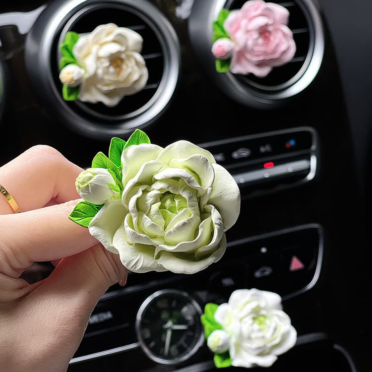 Difusor de Fragrância Jasmine para Carro, Decoração de Saída de Ar, Pedra Aromatizante, Ornamento Floral para Interior d