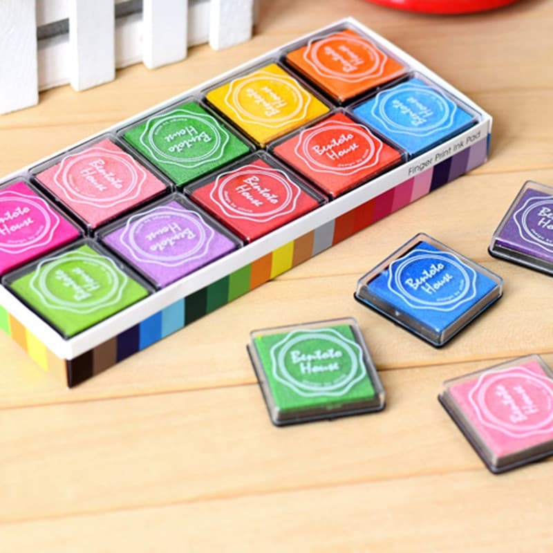 K-MIME Carimbeira Ink Pad Almofada para Carimbo Almofada de Tinta para Pintura a Dedo 20pcs/set