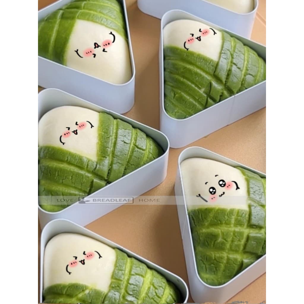 Molde de pão triangular antiaderente branco, bola de arroz, baixo teor de açúcar, dupla face, fio de porco japonês, saco