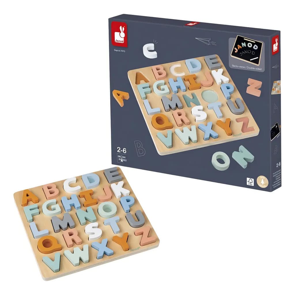 Lousa Alfabética Infantil Letras De Madeira Janod