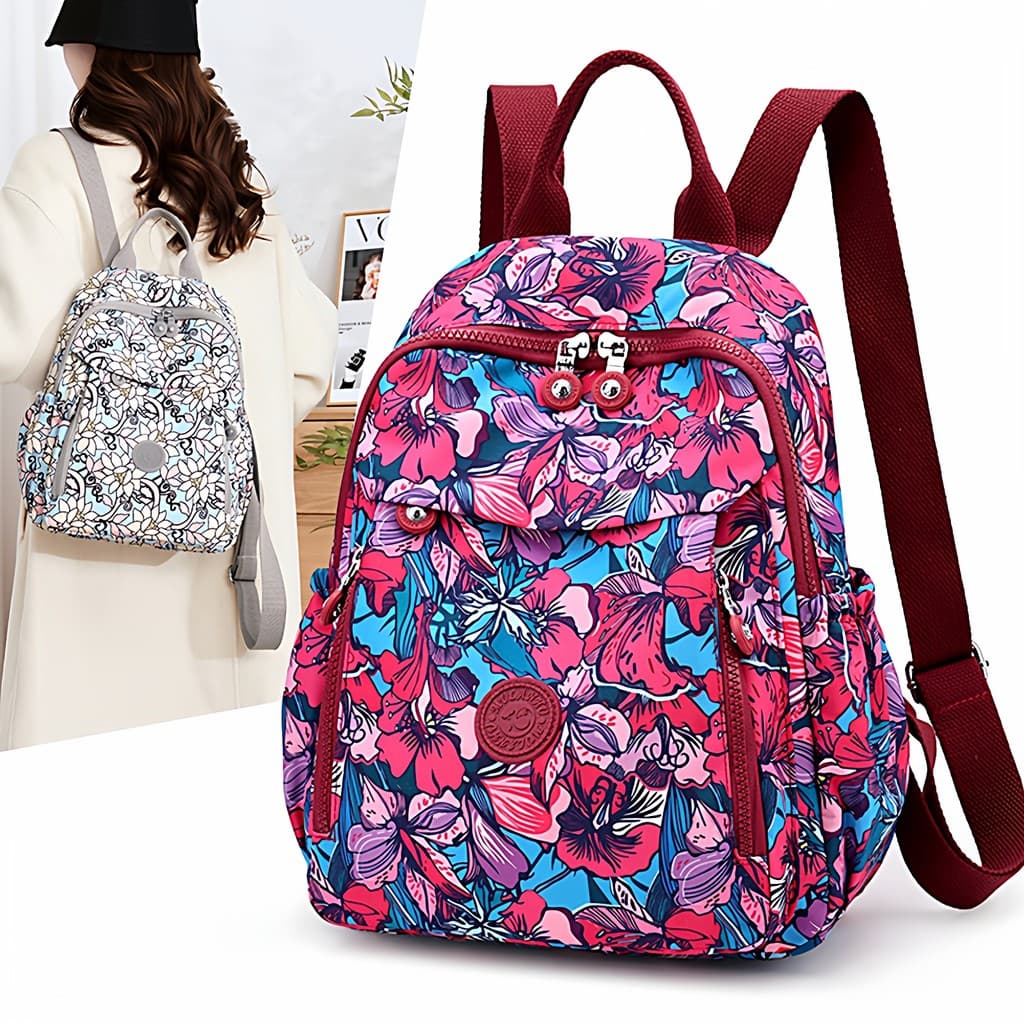 Moda náilon pano mochila senhoras impresso mochila de viagem leve All-Match saco de escola Oxford pano mãe saco feminino