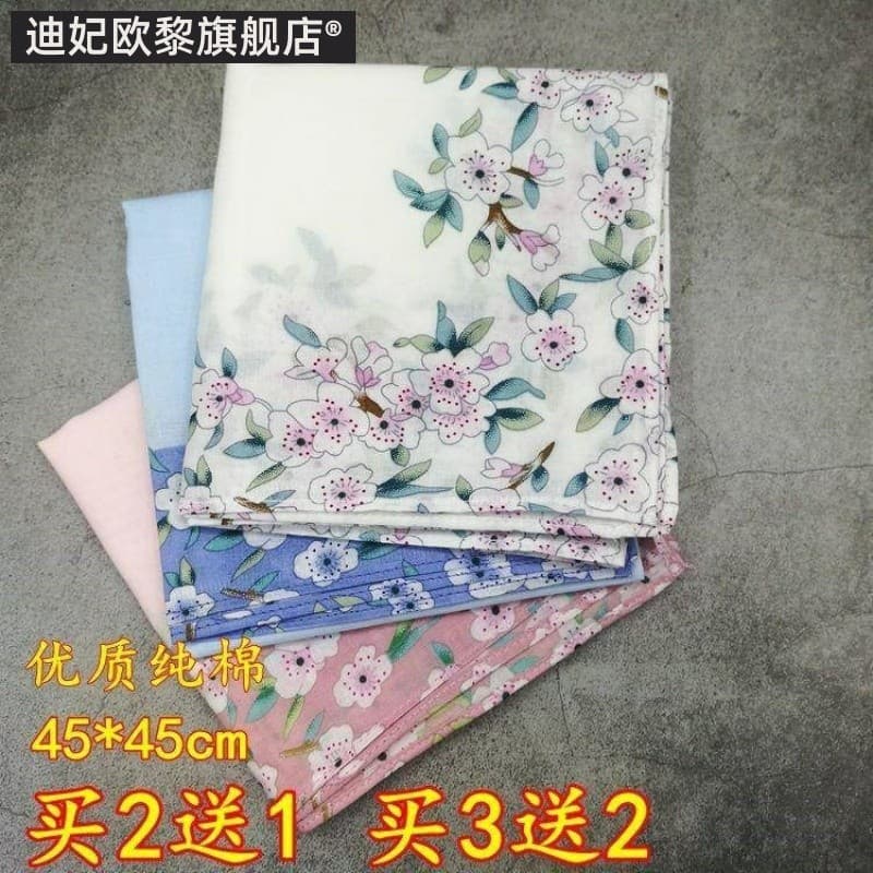 Lenço masculino lenço pequeno quadrado senhoras portátil absorvente de suor algodão pequeno lenço de algodão puro
