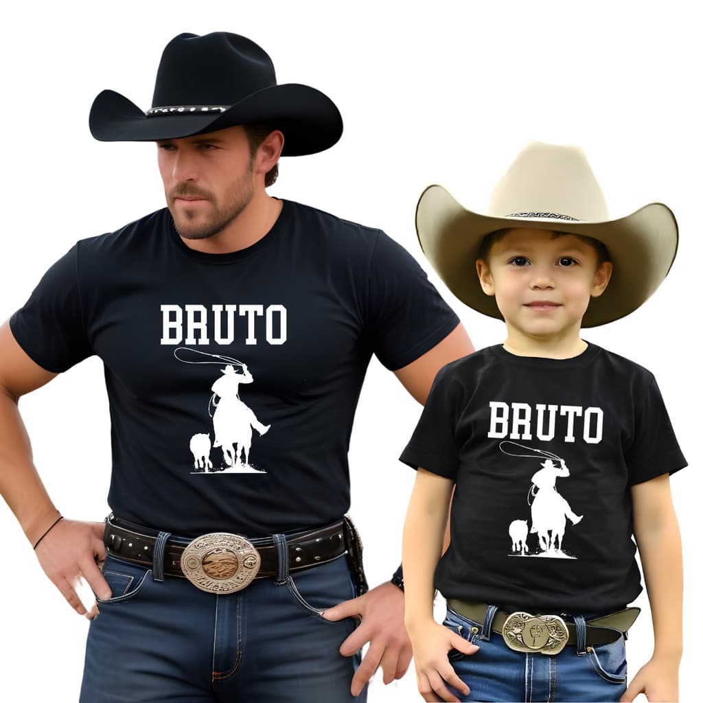 Kit 2 Camisetas Dia dos Pais Tal Tal Filho Bruto Cowboy Western Sertanejo Festa de Peão Moda Agro Country Envio Imediato