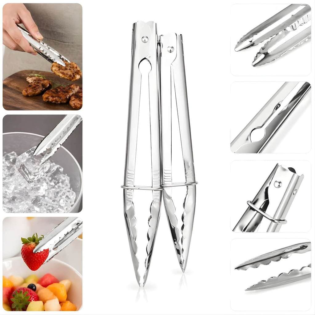 Kit 2 Pegador Culinário Multiuso Pinça Inox
