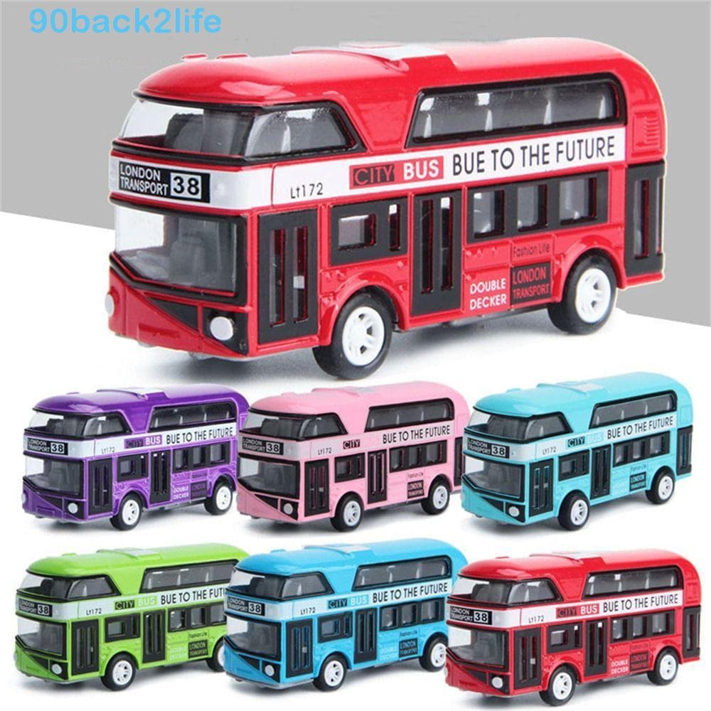 BRBLIFE Diecast Cars Toy Brinquedos Educativos Portas Abertas Fechadas Para Menino Conjunto De Veículos Ônibus De Dois A